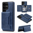 For Samsung Galaxy S25+ 5G Shield Multi-functional MagSafe Card Bag Phone Case(Blue) - Galaxy S25+ 5G Cases by PMC Jewellery | Online Shopping South Africa | PMC Jewellery | Buy Now Pay Later Mobicred