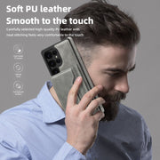 For Samsung Galaxy S25+ 5G Shield Multi-functional MagSafe Card Bag Phone Case(Grey)