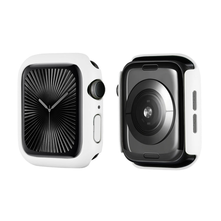 For Apple Watch Series 10 46mm ENKAY Hat-Prince 2 in 1 Solid Color PC Watch Case with Full Coverage PMMA Soft Film(White)