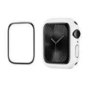 For Apple Watch Series 10 42mm ENKAY Hat-Prince 2 in 1 Solid Color PC Watch Case with Full Coverage PMMA Soft Film(White)