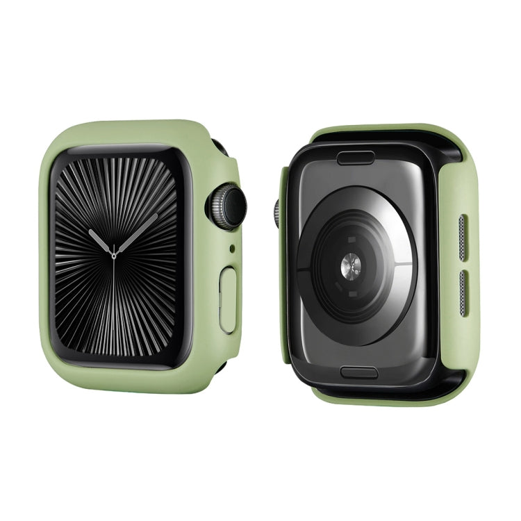 For Apple Watch Series 10 42mm ENKAY Hat-Prince 2 in 1 Solid Color PC Watch Case with Full Coverage PMMA Soft Film(Light Green)