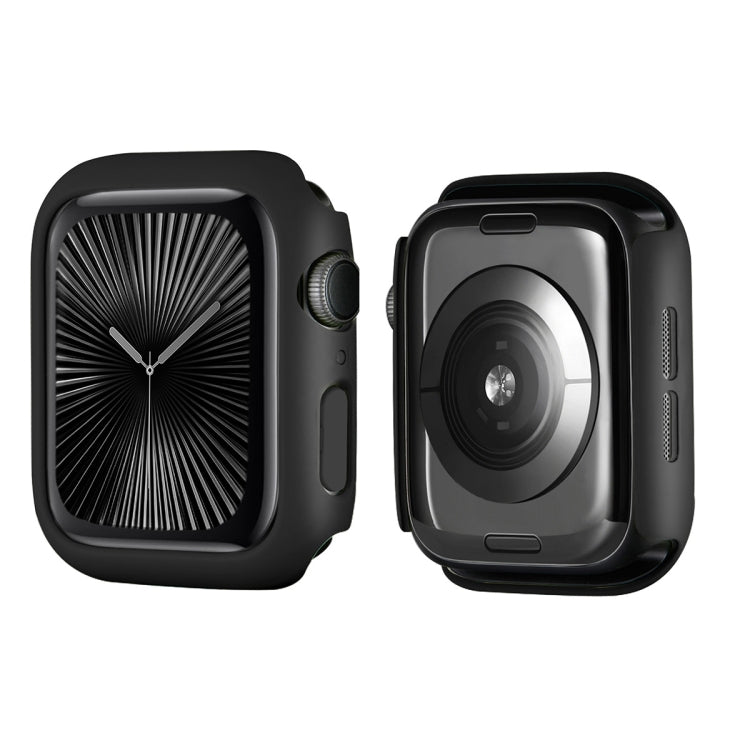 For Apple Watch Series 10 42mm ENKAY Hat-Prince 2 in 1 Solid Color PC Watch Case with Full Coverage PMMA Soft Film(Black)