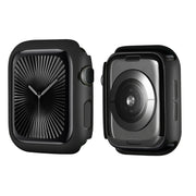 For Apple Watch Series 10 42mm ENKAY Hat-Prince 2 in 1 Solid Color PC Watch Case with Full Coverage PMMA Soft Film(Black)