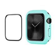 For Apple Watch Series 10 42mm ENKAY Hat-Prince 2 in 1 Solid Color PC Watch Case with Full Coverage PMMA Soft Film(Light Blue)