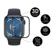 For Apple Watch Series 10 42mm ENKAY Hat-Prince 2 in 1 Solid Color PC Watch Case with Full Coverage PMMA Soft Film(Black)