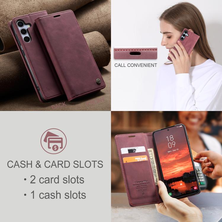 For Samsung Galaxy S25 5G CaseMe 013 Multifunctional Horizontal Flip Leather Phone Case(Red)