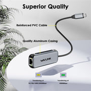 WAVLINK NWU340G 5Gbps Wired Network Converter USB-C to RJ45 Gigabit Ethernet Adapter