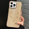 For iPhone 12 Pro AG Carbon Fiber Frameless MagSafe Phone Case(Gold) - iPhone 12 / 12 Pro Cases by PMc TechLife | Online Shopping South Africa | PMc TechLife | Buy Now Pay Later Mobicred