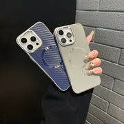 For iPhone 15 Pro AG Carbon Fiber Frameless MagSafe Phone Case(Gold)