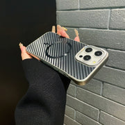 For iPhone 16 AG Carbon Fiber Frameless MagSafe Phone Case(Black)