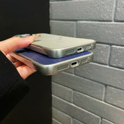 For iPhone 15 Pro Max AG Carbon Fiber Frameless MagSafe Phone Case(Gold)