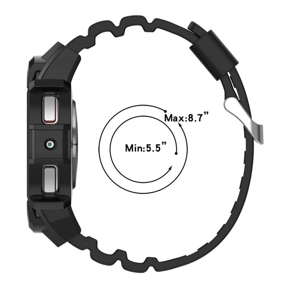 For Samsung Galaxy Watch 7 44mm Armor Silicone Watch Band with Watch Case Set(White)