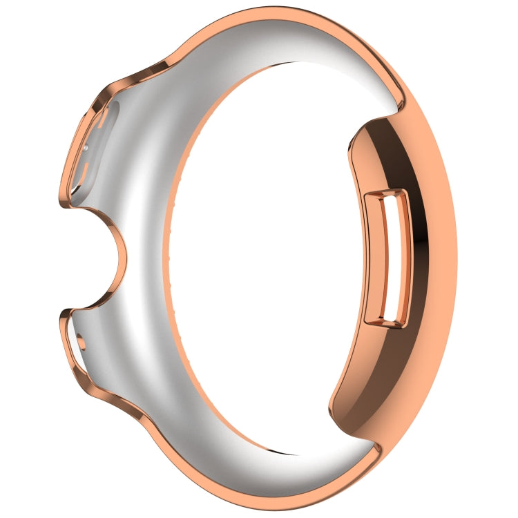 For Google Pixel Watch Diamond Electroplated PC Half Coverage Watch Protective Case(Rose Gold)
