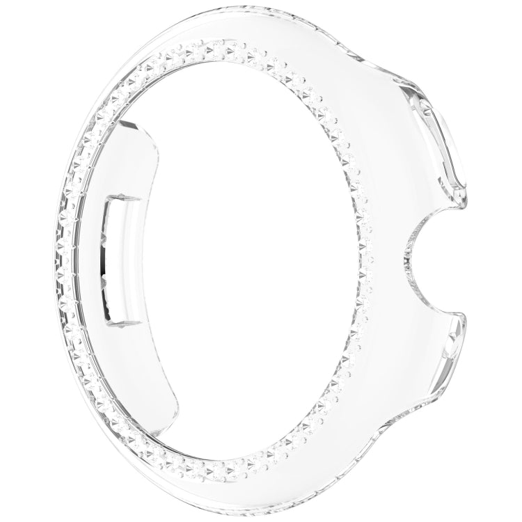 For Google Pixel Watch Diamond Electroplated PC Half Coverage Watch Protective Case(Transparent Color)