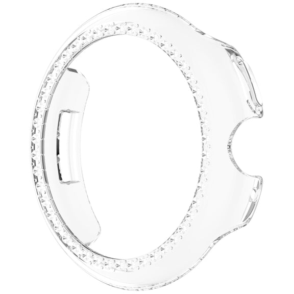 For Google Pixel Watch Diamond Electroplated PC Half Coverage Watch Protective Case(Transparent Color)