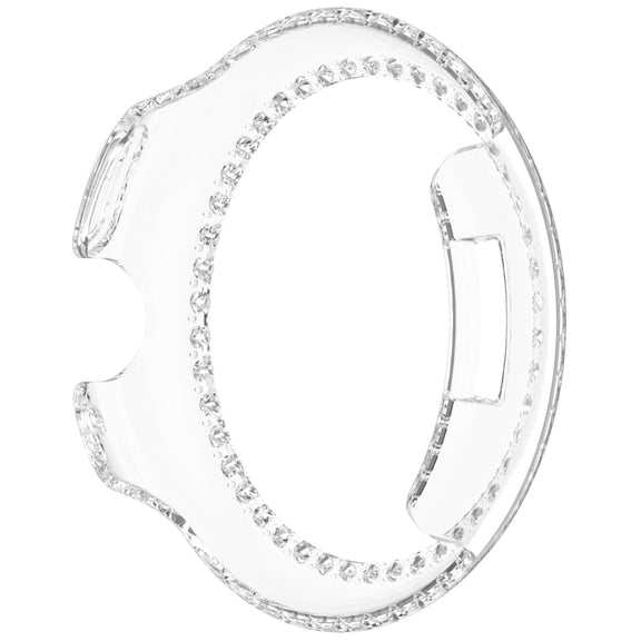 For Google Pixel Watch Diamond Electroplated PC Half Coverage Watch Protective Case(Transparent Color)