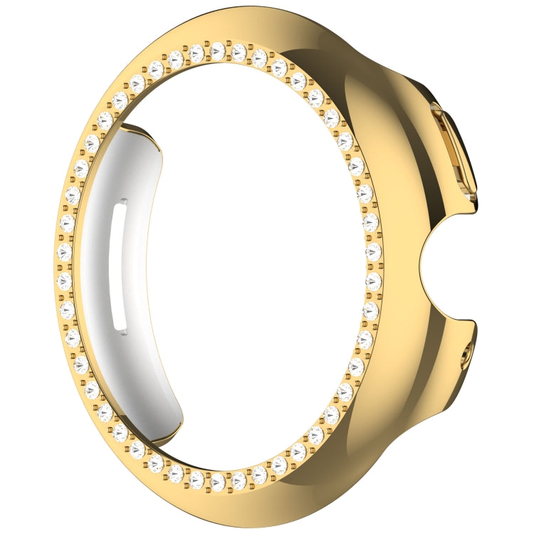 For Google Pixel Watch 3 45mm Diamond Electroplated PC Half Coverage Watch Protective Case(Gold)