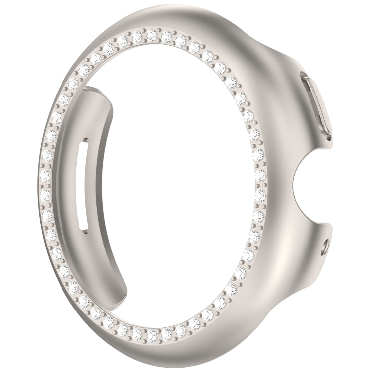 For Google Pixel Watch 3 45mm Diamond Electroplated PC Half Coverage Watch Protective Case(Starlight)