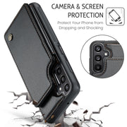 For Samsung Galaxy A16 5G CaseMe C22 Card Slots Holder RFID Anti-theft Phone Case(Black)