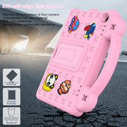 For Amazon Fire HD8 2024 / 2022 / HD8 Plus Handle Kickstand Children EVA Shockproof Tablet Case(Pink)
