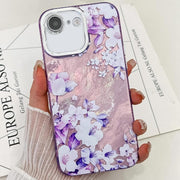 For iPhone 16e Electroplating Flowers Plants Texture TPU Phone Case(Azalea FL4)