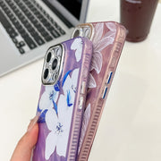 For iPhone 16e Electroplating Flowers Plants Texture TPU Phone Case(Colorful Peony FL10)