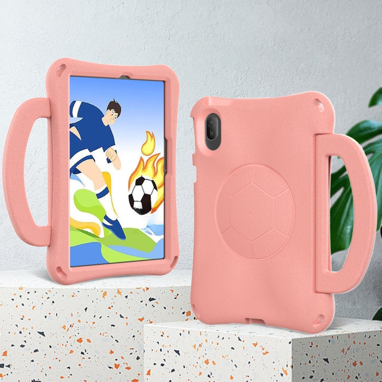For Huawei MatePad SE 11 2024 Handle Football Shaped EVA Shockproof Tablet Case(Light Pink)