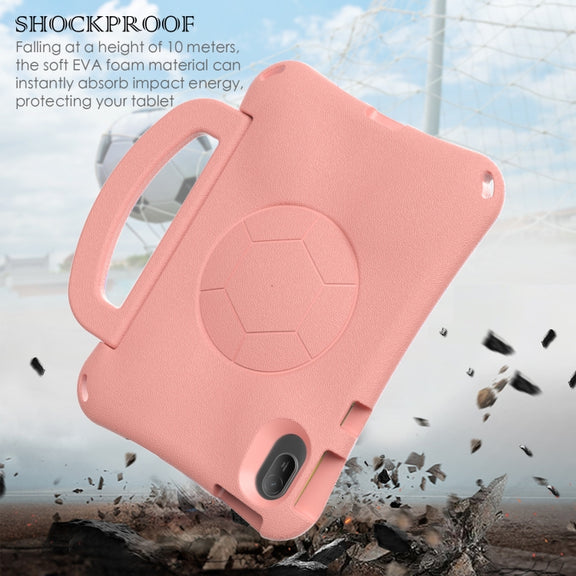 For Huawei MatePad SE 11 2024 Handle Football Shaped EVA Shockproof Tablet Case(Light Pink)