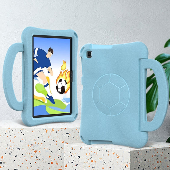 For Huawei MatePad SE 10.1 2022 Handle Football Shaped EVA Shockproof Tablet Case(Light Blue)
