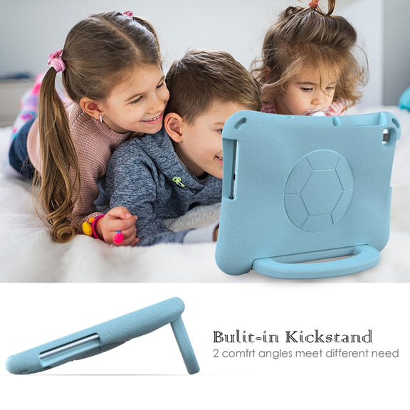 For Huawei MatePad SE 10.1 2022 Handle Football Shaped EVA Shockproof Tablet Case(Light Blue)