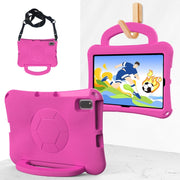 For Huawei MatePad 10.4 2020 / 2022 Handle Football Shaped EVA Shockproof Tablet Case(Rose Red)