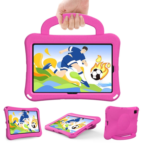 For Huawei MatePad 10.4 2020 / 2022 Handle Football Shaped EVA Shockproof Tablet Case(Rose Red)