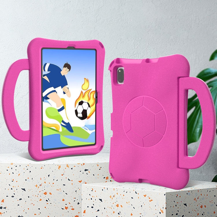 For Huawei MatePad 10.4 2020 / 2022 Handle Football Shaped EVA Shockproof Tablet Case(Rose Red)
