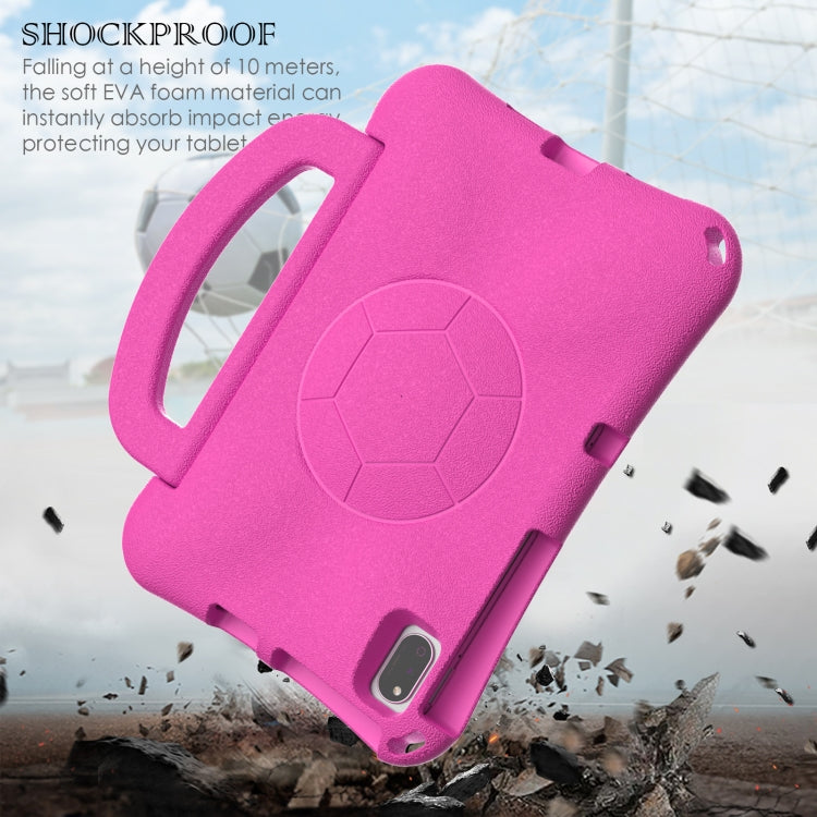 For Huawei MatePad 10.4 2020 / 2022 Handle Football Shaped EVA Shockproof Tablet Case(Rose Red)