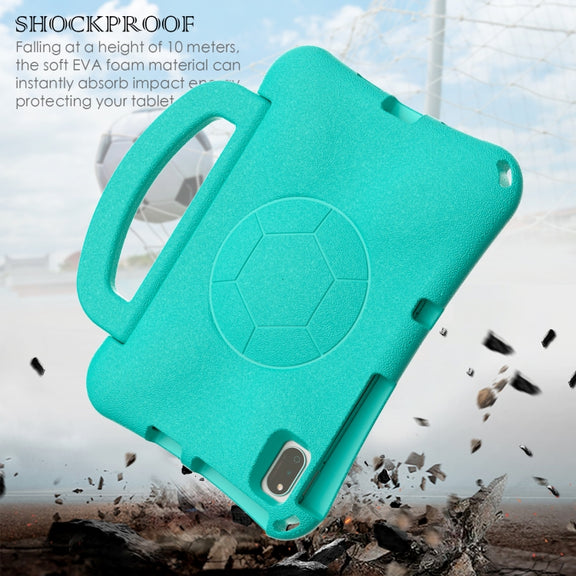 For Huawei MatePad 10.4 2020 / 2022 Handle Football Shaped EVA Shockproof Tablet Case(Mint  Green)
