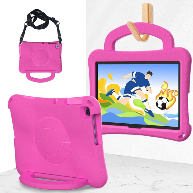 For Huawei Enpoy Tablet2 Handle Football Shaped EVA Shockproof Tablet Case(Rose Red)