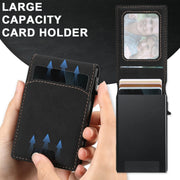 For iPhone 16 Plus Suteni H19 Litchi Grain 2-in-1 MagSafe Removable Card Box Back Phone Case(Black)