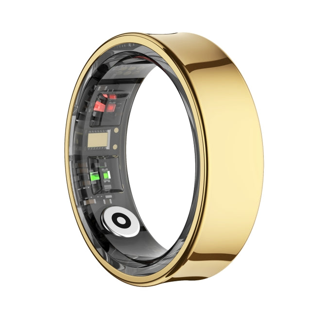 R09 SIZE 8 Smart Ring, Support Heart Rate / Blood Oxygen / Sleep Monitoring / Multiple Sports Modes(Gold)