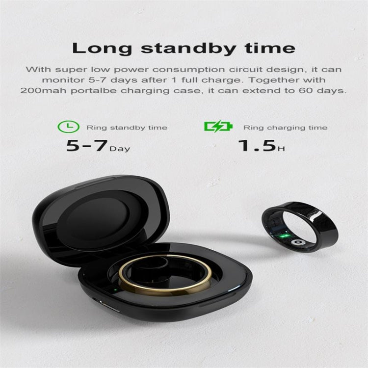 R09 SIZE 11 Smart Ring, Support Heart Rate / Blood Oxygen / Sleep Monitoring / Multiple Sports Modes(Black)
