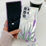 For Samsung Galaxy S25+ 5G Electroplating Flowers Plants Texture Wristband TPU Phone Case(Carnation FL7)