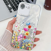 For iPhone 16e Electroplating Flower Texture TPU Phone Case(Flowers SH4)