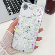 For iPhone 16e Electroplating Flower Texture TPU Phone Case(Wild Chrysanthemum SH5)