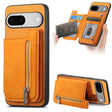 For Google Pixel 7a Retro MagSafe Zipper Wallet Card Bag Back Phone Case(Yellow) - free shipping - PMC TechLife - Order now!