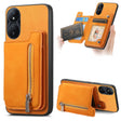 For Honor Play 50 Plus 5G Retro MagSafe Zipper Wallet Card Bag Back Phone Case(Yellow) - Honor Cases by PMC TechLife | Online Shopping South Africa | PMC TechLife | Buy Now Pay Later Mobicred