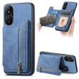 For Honor Play 50 Plus 5G Retro MagSafe Zipper Wallet Card Bag Back Phone Case(Blue) - Honor Cases by PMC TechLife | Online Shopping South Africa | PMC TechLife | Buy Now Pay Later Mobicred