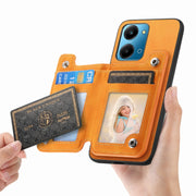 For Honor X7b / Play 8T 5G Retro MagSafe Zipper Wallet Card Bag Back Phone Case(Yellow)