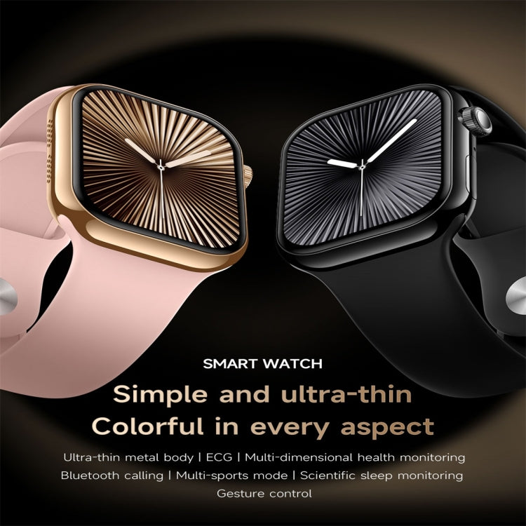 KL08 2.04 inch Color Screen Smart Watch Silicone Strap, Support Bluetooth Call(Black)