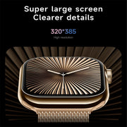 KL08 2.04 inch Color Screen Smart Watch Steel Strap, Support Bluetooth Call(Black)
