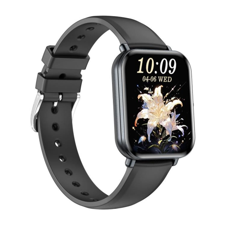 KM66 1.75 inch Color Screen Smart Watch Silicone Strap, Support Bluetooth Call(Black)