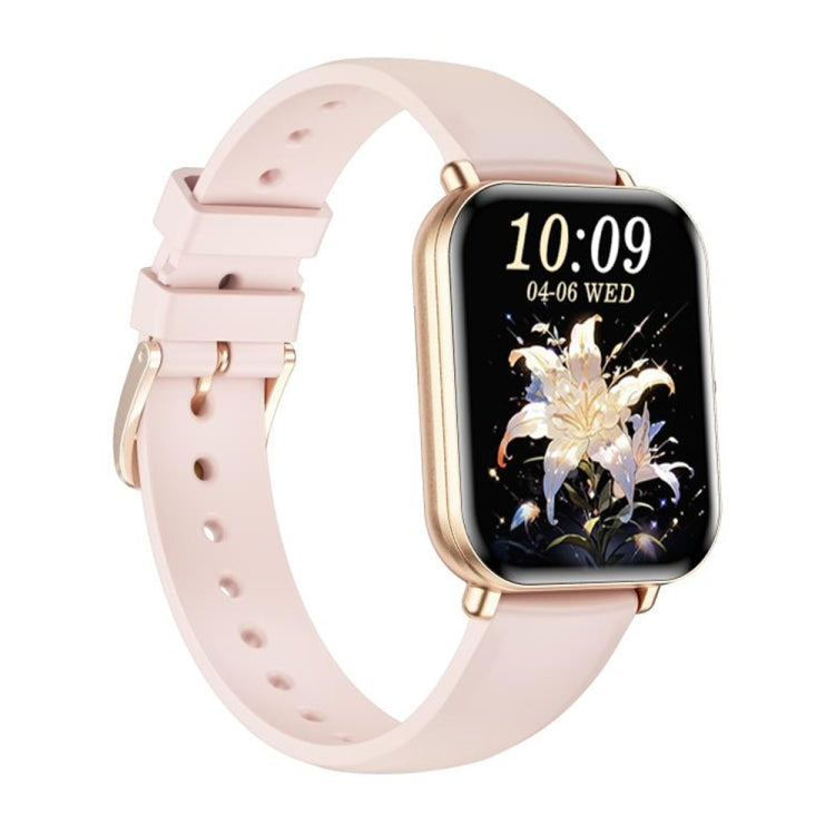 KM66 1.75 inch Color Screen Smart Watch Silicone Strap, Support Bluetooth Call(Gold)
